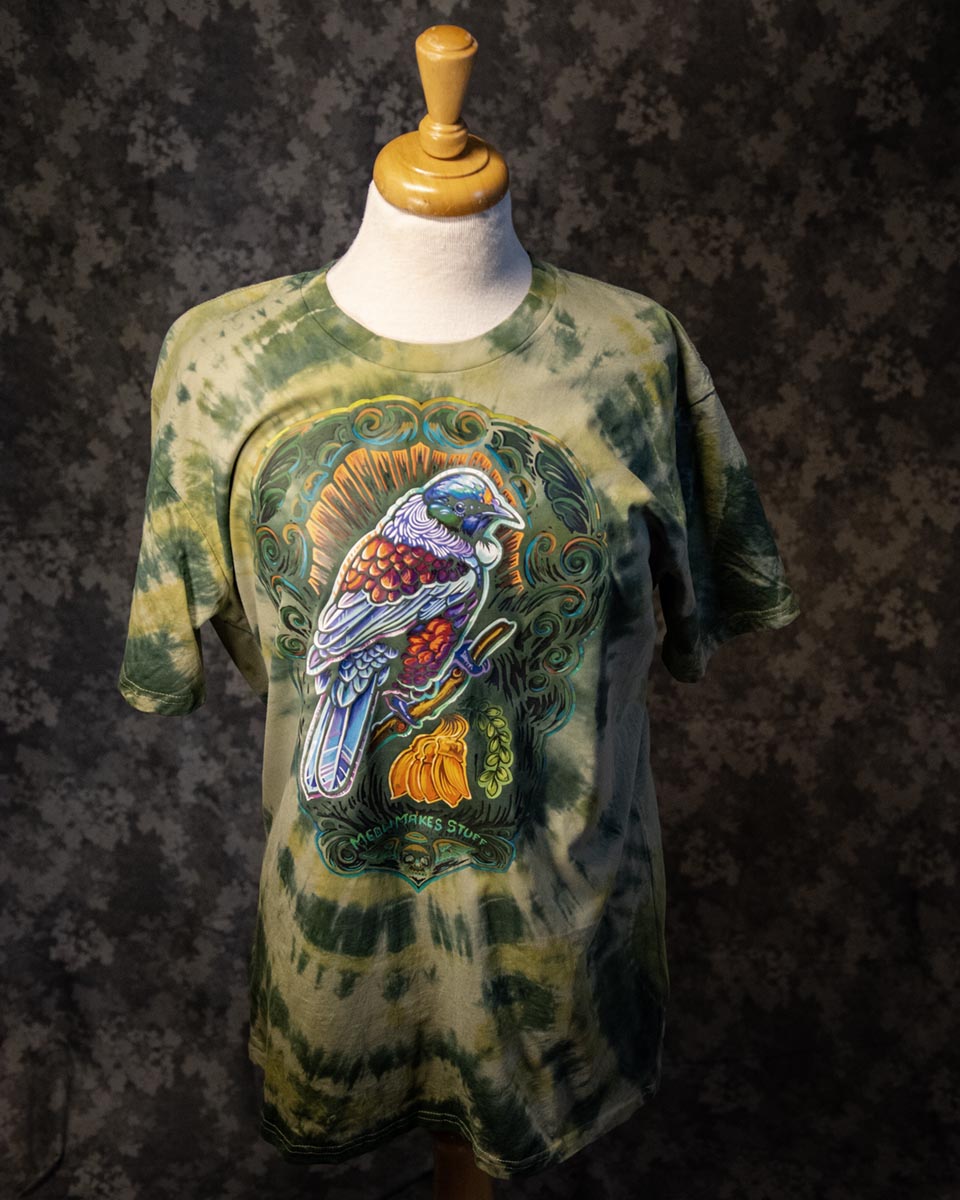 Tie Dyed, A Tui in the Spring, men's extra large
