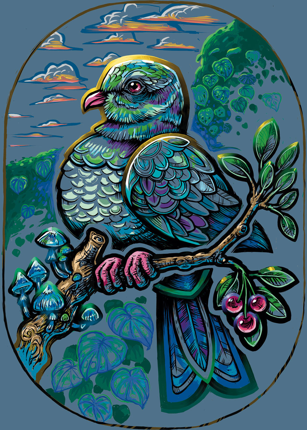 Custom Tie Dyed Wood Pigeon Hoodie