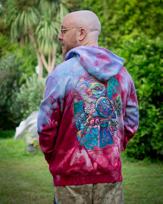 Custom Tie Dyed Wood Pigeon Hoodie