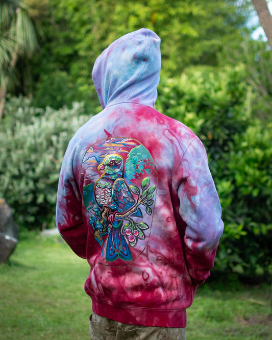 Custom Tie Dyed Wood Pigeon Hoodie