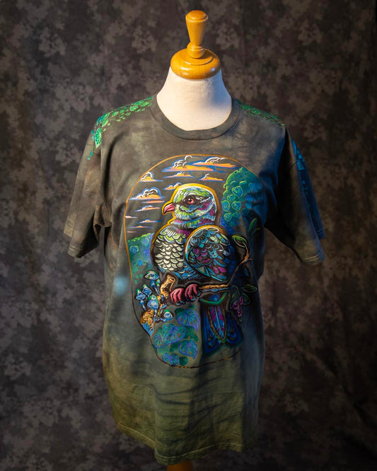 Tie Dyed, A Nap In The Forest, men's large T-shirt