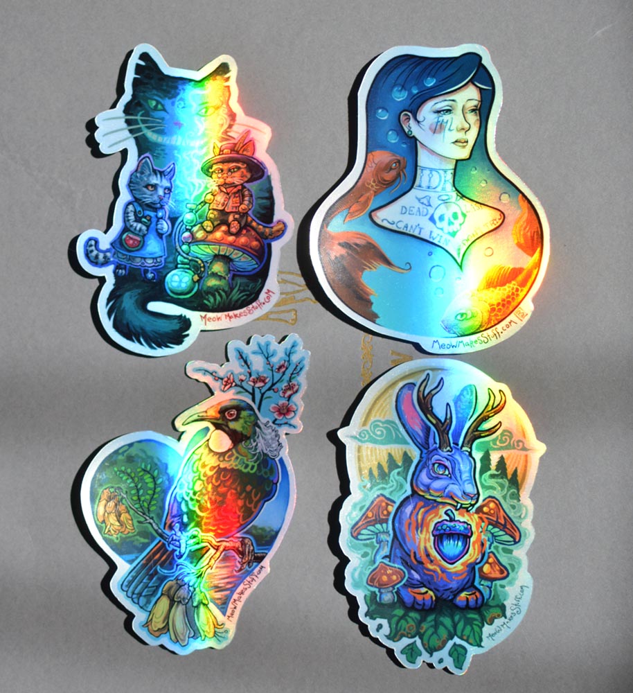 4 Pack Holographic Sticks